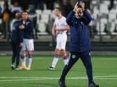 Scotland manager Steve Clarke applauds the fans after the late 1-0 win against the Faroe Isles   (Photo by Craig Williamson / SNS Group)