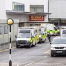 Ambulances outside the accident and emergency department at the Victoria Hospital in Kirkcaldy, Fife. Ambulances waited outside hospitals for the equivalent of more than 41 years in 2024, figures show. Picture: Jane Barlow/PA Wire