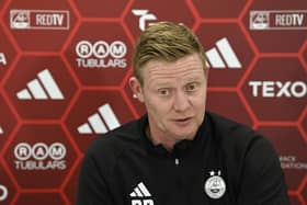 Aberdeen manager Barry Robson takes his side to Gothenburg for a Europa League play-off first leg against Swedish champions BK Hacken. (Photo by Rob Casey / SNS Group)