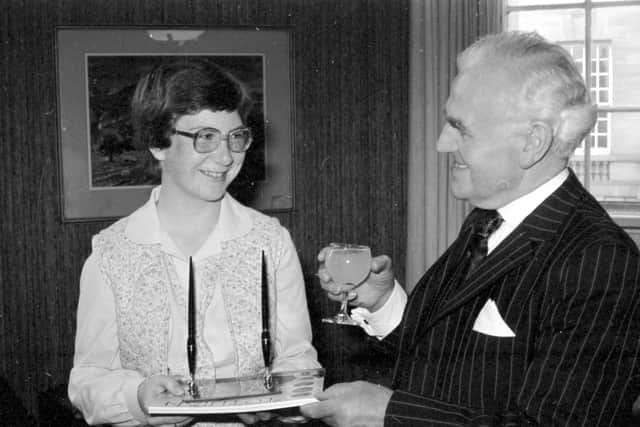15-year-old Jane Connachan pictured at a luncheon held by Lothian convener John Crichton in Edinburgh in 1979. Picture: Dick Ewart