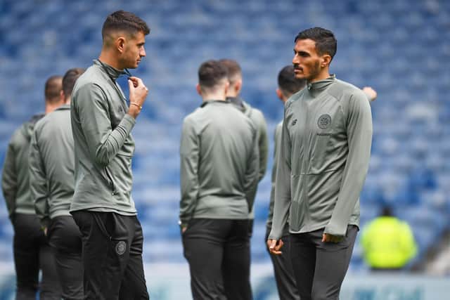 Nir Bitton and Hatem Elhamed are two players who will be missing from this weekend's clash with Rangers. Picture: SNS