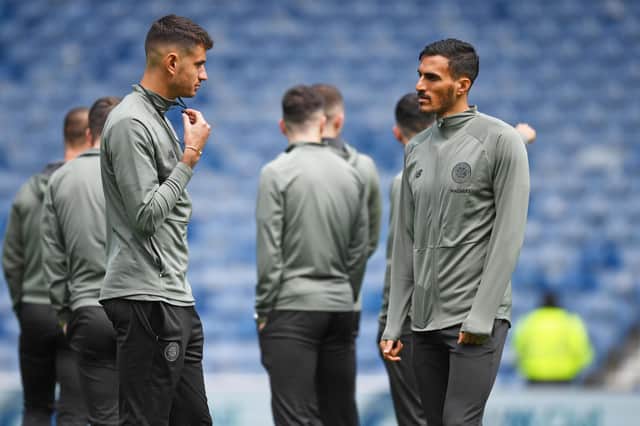 Nir Bitton and Hatem Elhamed are two players who will be missing from this weekend's clash with Rangers. Picture: SNS