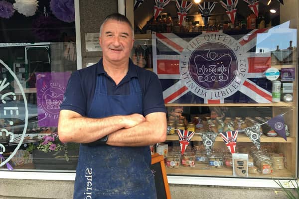 Butcher John Sinclair, of HM Sheridan, who counts the Royals as customers, says the Jubilee is 'massive' for Ballater . PIC: Contributed.
