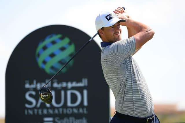 Victor Perez in action during the third round of the Saudi International powered by SoftBank Investment Advisers at Royal Greens Golf and Country Club in King Abdullah Economic City. Picture: Ross Kinnaird/Getty Images.