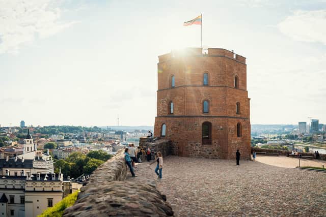 Vilniu's Gediminas’ Tower – named after the city’s 14th century founding father and accessed by a funicular, or a walk. The Lithuanian capital celebrated its 700th anniversary in 2023. Pic: Go Vilnius/PA.