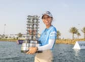 Lydia Ko shows off the trophy after winning the Aramco Saudi Ladies International for the second time in three years at Royal Greens in King Abdullah Economic City. Picture: Tristan Jones/LET
