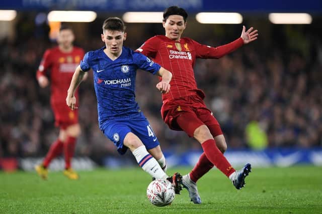 Chelsea's Scottish midfielder Billy Gilmour in action against Liverpool. Picture: Getty
