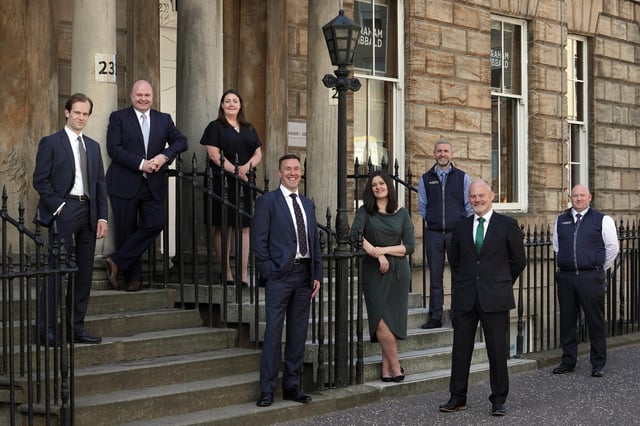 From left to right - Brogan Grier, Neil MacFarlane, Kerri McGuire, Calum Campbell, Pamela Mathieson, Andrew Daly, Tom Meney and Daniel Little. Picture: Stewart Attwood