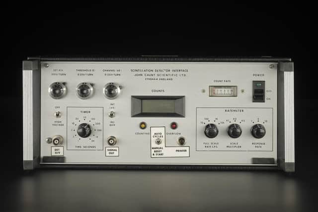 A Geiger counter used to test sheep for radiation in East Ayrshire in 1985