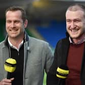 Premier Sports analyst Chris Paterson with Scotland captain Stuart Hogg.