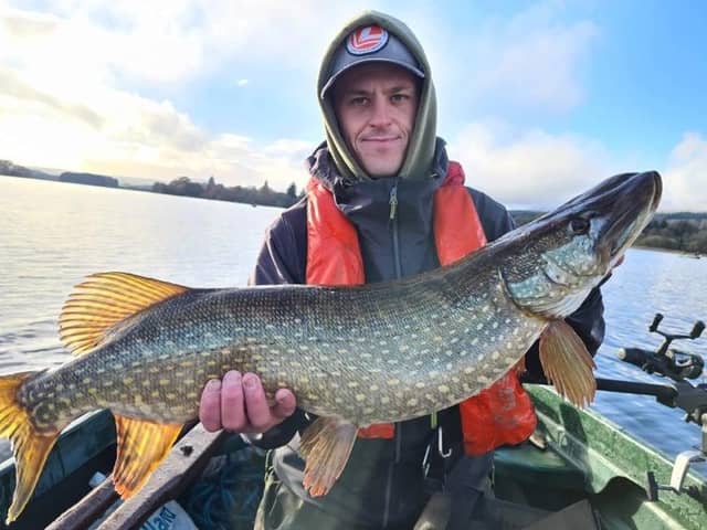 Andrew Weir with a 16lb pike. He won the Pike Anglers Alliance for Scotland (PAAS) title in the final of the Daiwa Prorex Lure League