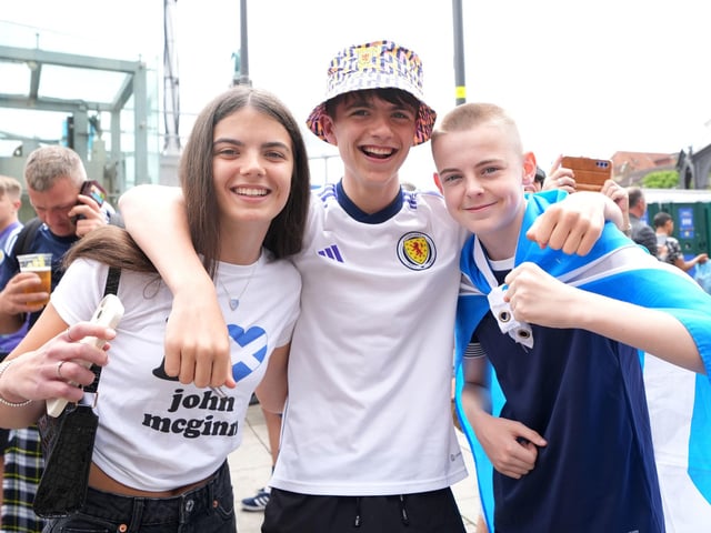 Scotland fans in Stuttgart ahead of their Euro 2024 group A game against Hungary
