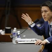 TikTok CEO Shou Zi Chew testifies before the House Energy and Commerce Committee in Washington, DC. The hearing was a rare opportunity for lawmakers to question the leader of the short-form social media video app about the company's relationship with its Chinese owner, ByteDance, and how they handle users' sensitive personal data.