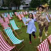 Dorothy and the Scarecrow prepare for an outdoor showing of The Wizard of Oz during the Edinburgh International Film Festival last year