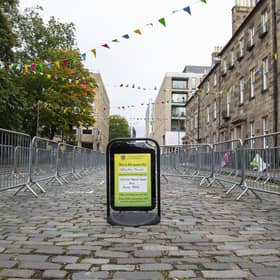 Students arriving for freshers' week were met by signs and barriers designed to help them maintain social distancing and stick to the Covid rules (Picture: Lisa Ferguson)