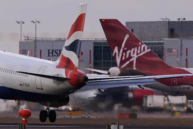 Rival airlines British Airways and Virgin Atlantic are operating a synchronised departure this morning from Heathrow (file image). Picture: Max Nash/AFP via Getty Images.