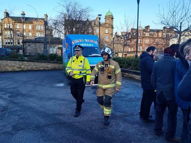 Chief Superintendent Phil Davison of Police Scotland and Jason Sharp, area commander for the Scottish Fire and Rescue Service.