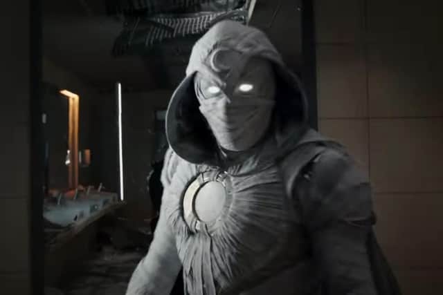 The outfit for Moon Knight seems fairly comicbook-accurate from the first glimpses we get. Photo: Disney / Marvel.