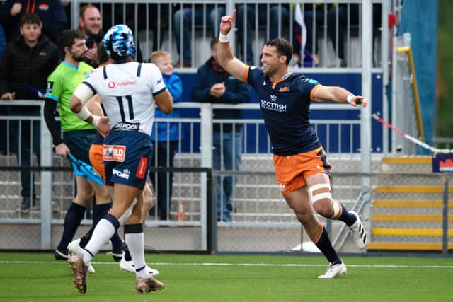 Full-back Henry Immelman celebrates his first try against the Bulls.  Picture: Ross Parker/SNS