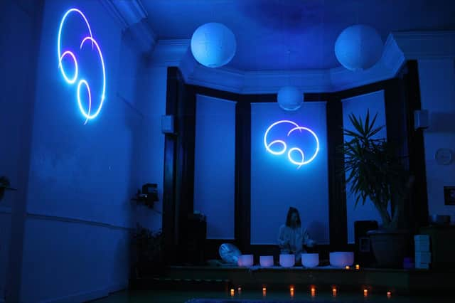 Immersive Light and Sound Bath by Hrmny Collective + Flolux, Lightart by Flora Litchfield (flolux) 2022