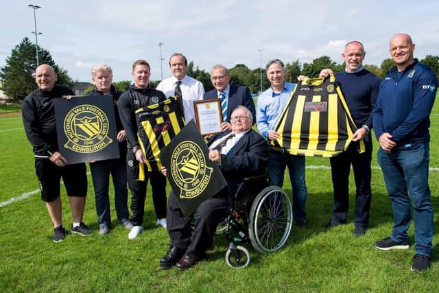 A proud day for Tom Allison as Lothian Thistle Hutchison Vale become full members of the Scottish FA