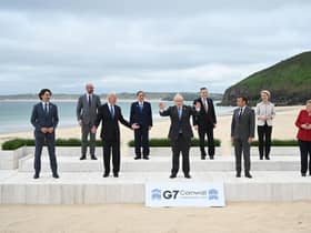 World leaders, seen meeting at the G7 Summit In Carbis Bay, Cornwall, in June, have agreed to a minimum 15 per cent tax corporate rate (Picture: Leon Neal/WPA pool/Getty Images)