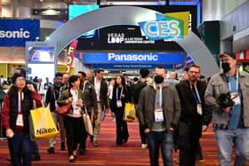 People make their way throgh showfloors at the Las Vegas Convention Center during the Consumer Electronics Show (Picture: Frederic J BrownAFP via Getty Images)