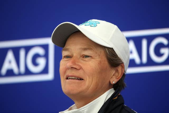 2009 winner Catriona Matthew speaks to the media ahead of the AIG Women's Open at St Andrews, where she will be making her final appearance in the event. Picture: Kate McShane/R&A/R&A via Getty Images.