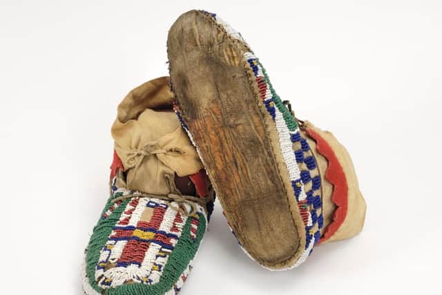 Moccasins were taken from 'Across-the-Room' son of 'Big Foot' Chief of a band of Hunkpapa Sioux, at the battle of Wounded Knee.
Pic:© CSG CIC Glasgow Museums Collection