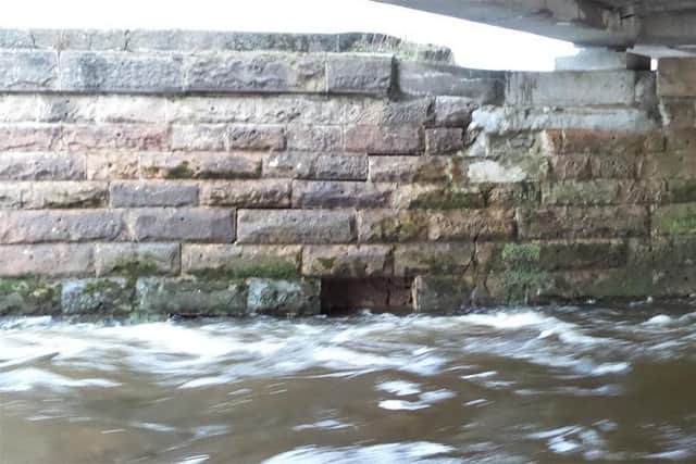 The South Lanarkshire viaduct was found to have a stone fallen out of the pier and there were large cracks above the gap. Divers later found a hole one metre deep under the foundations.