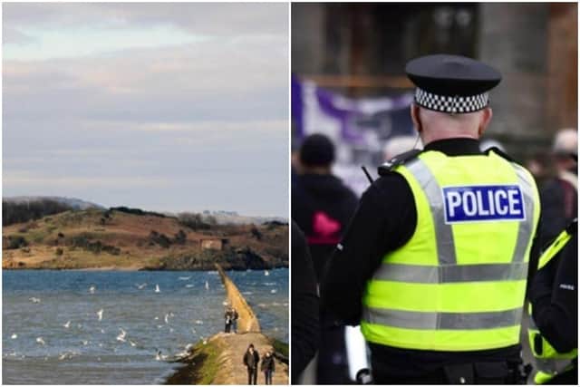 Three men, aged 26, 31 and 32, and a 28-year-old woman were stranded on Cramond Island, near Edinburgh, after being cut off by the tide.