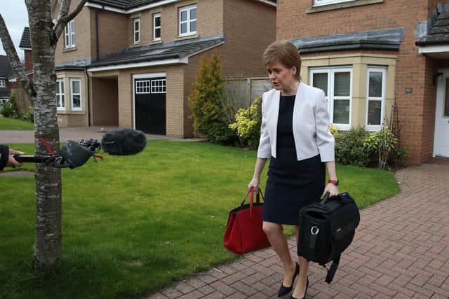 First Minister of Scotland, Nicola Sturgeon, leaves her home in Glasgow. Picture: Andrew Milligan/PA Wire