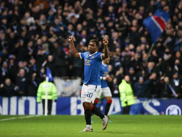 Rangers' Alfredo Morelos celebrates at full time (Photo by Alan Harvey / SNS Group)