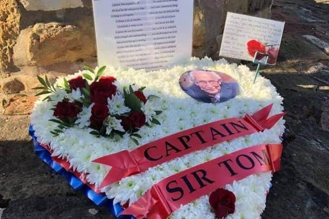 The village of Winchburgh group together to pay tribute to Captain Tom.