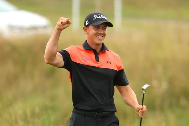 Grant Forrest celebrates his victory in the the Hero Open at Fairmont St Andrews. Picture: Andrew Redington/Getty Images.