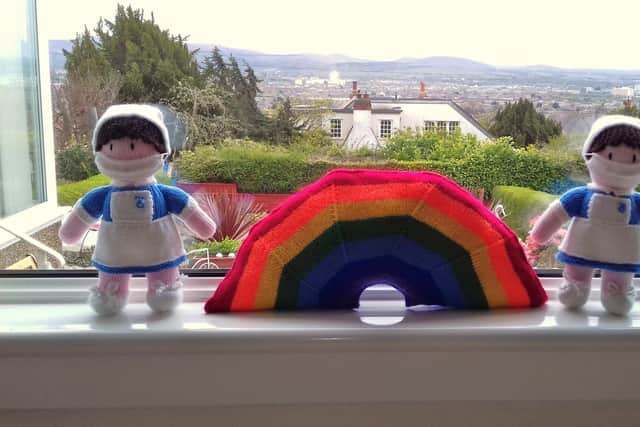 She also made nurses and rainbows, one of which is on display at the Sick Kids