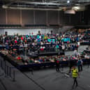 Glasgow count. Picture: Lisa FergusonCounting staff start to count Ballot papers