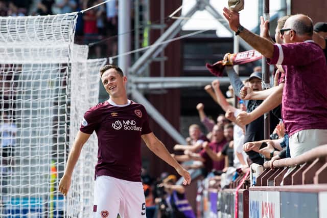 Lawrence Shankland made it 1-0 to Hearts inside a minute against Dundee United.