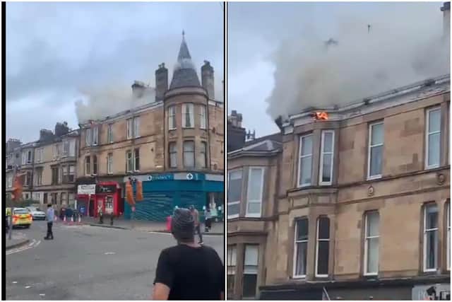 Residents evacuated as firefighters tackle major blaze in Glasgow property