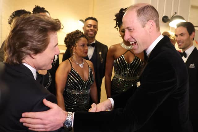 The Prince Of Wales speaks to Tom Cruise as he attends London's Air Ambulance Charity Gala Dinner (Photo by Daniel Leal - WPA Pool/Getty Images)