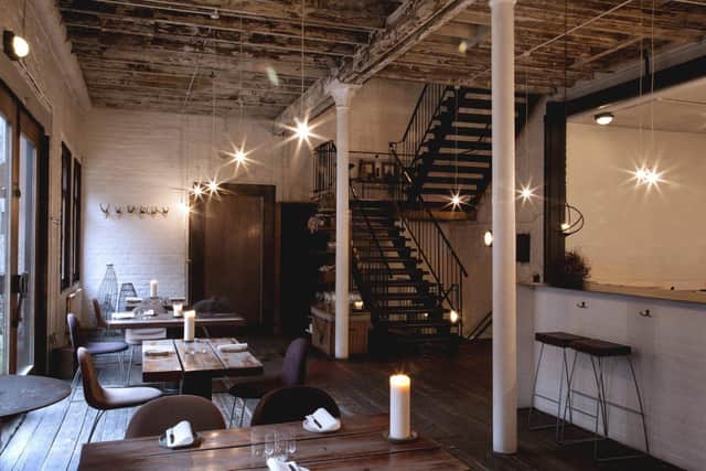 Timberyard in Edinburgh. The Michelin Guide says: The Scandic-influenced menu offers ‘bites’, ‘small’ and ‘large’ sizes, with some home-smoked ingredients and an emphasis on distinct, punchy flavours