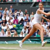 Karolina Pliskova on her way to winning a semi-final slug-fest to reach the women's final