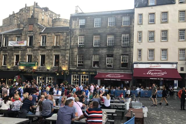 The outdoor space in the Grassmarket is utilised every summer.