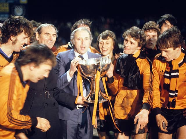 Jim McLean with the 1979 League Cup, Dundee United's first-ever major trophy, won against Alex Ferguson's Aberdeen at Dens Park