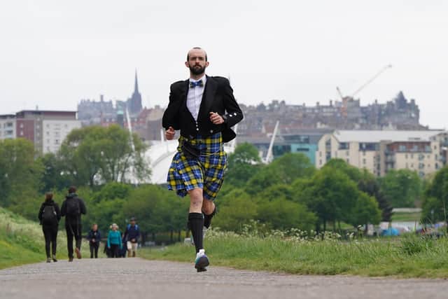 Stephen Molloy is running the Edinburgh Marathon in support of the My Name'5 Doddie Foundation. Picture: Stewart Attwood