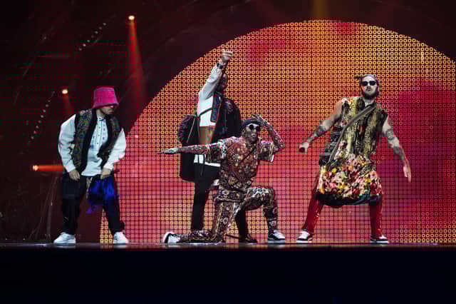 Undated handout photo issued by Eurovision 2022 of Kalush Orchestra, who have delivered an energetic performance of its song Stefania in the first semi-final for the Eurovision Song Contest 2022. Issue date: Tuesday May 10, 2022.