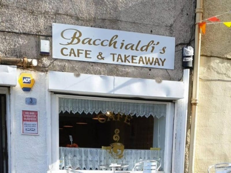 Regular Italian cafe or genius marketing that serves as directions? Around the back of an Aldi in Airdrie you can find this Italian cafe called Bacchialdis ("back o' Aldi's!")