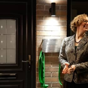 Scottish Greens MSP Lorna Slater, minister for green skills, circular economy and biodiversity, cut the ribbon to officially open the Net Zero Home at the pioneering Energy Training Academy in Dalkeith