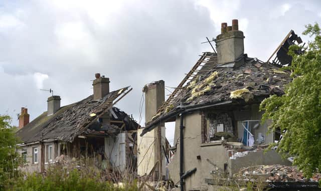 The scene this morning at Mallowdale Avenue, Heysham after a suspected gas explosion.
