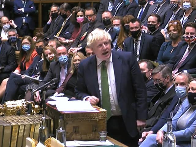 Prime Minister Boris Johnson speaks during Prime Minister's Questions. Picture - House of Commons/PA Wire